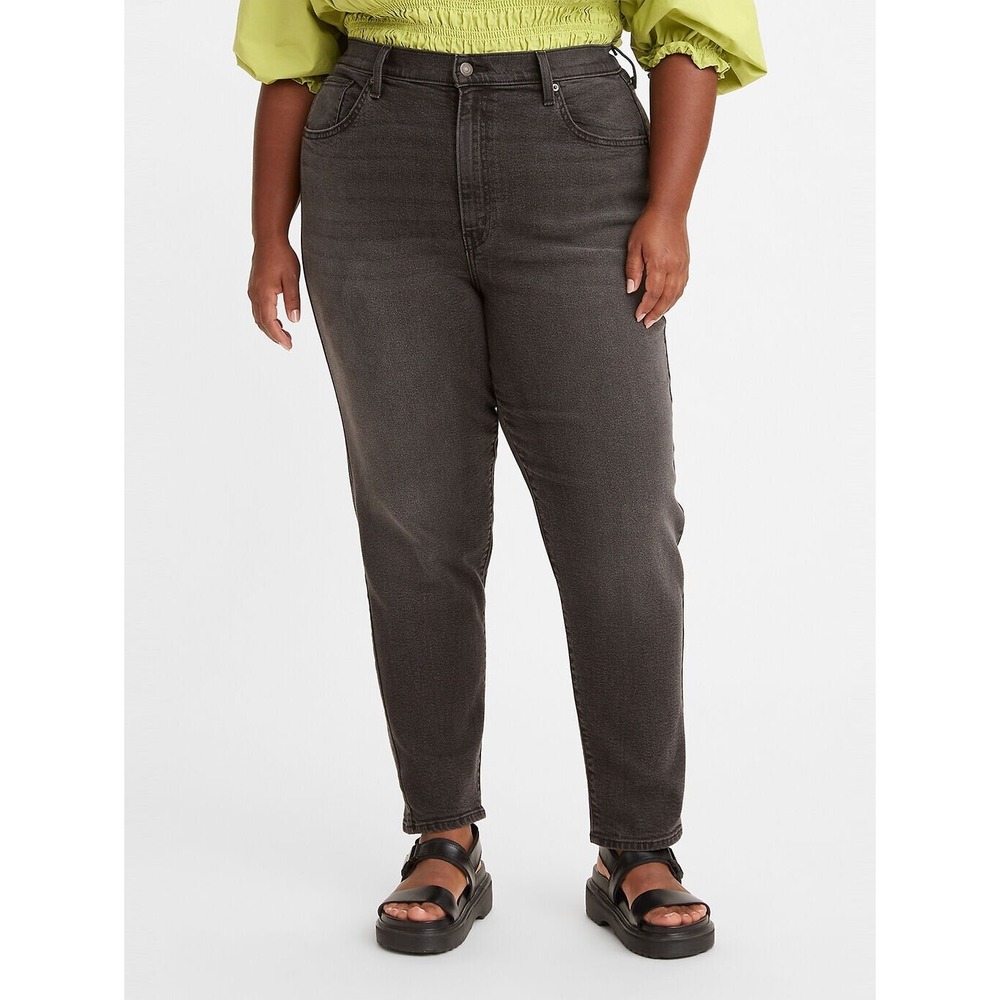 Levi's High Waisted Tapered Mom Black Jeans Say No Go Women's Size 16W NEW - Picture 1 of 7